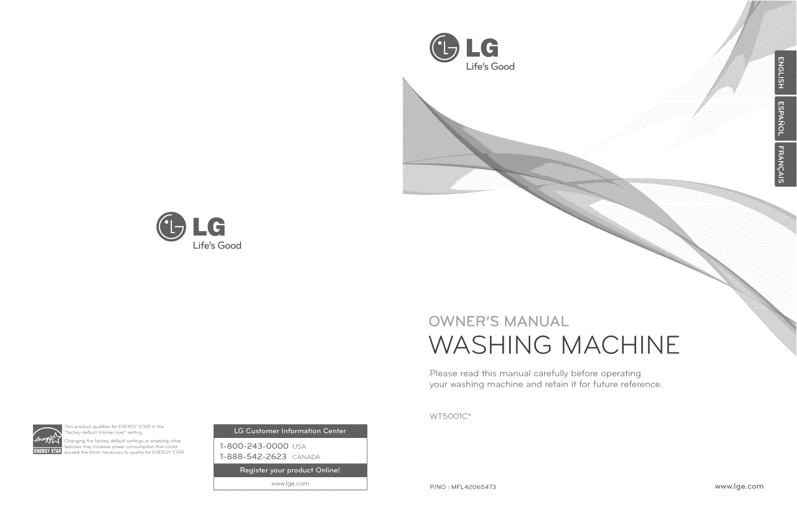 LG WT5001CW/00 Owner’s Manual