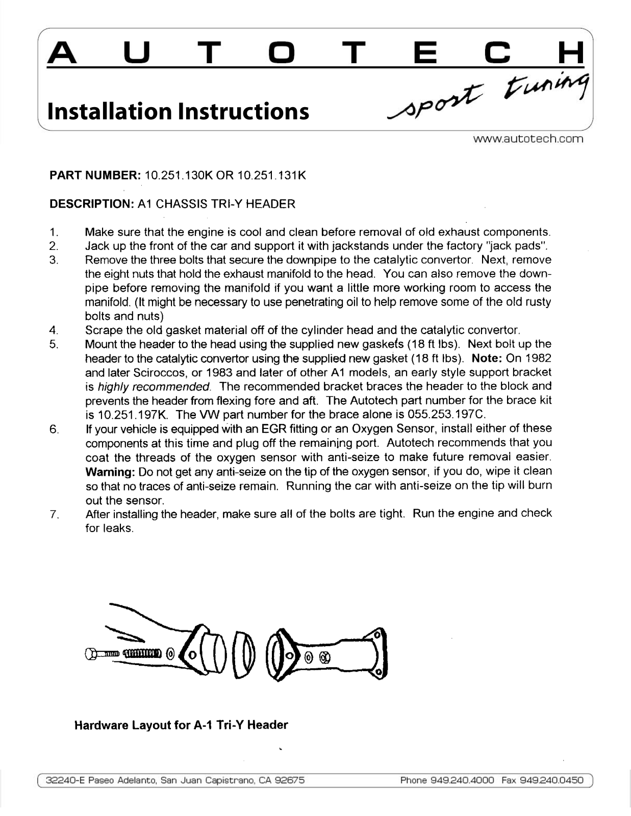 Autotech 10.251.130K, 10.251.131K User Manual