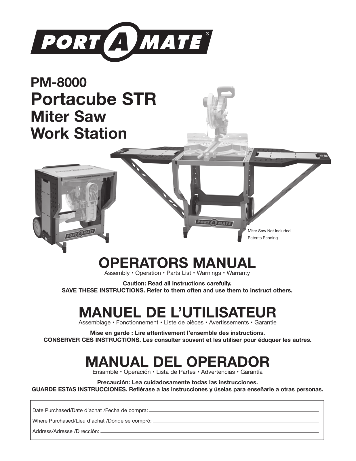 Portamate PM-8000 User Manual