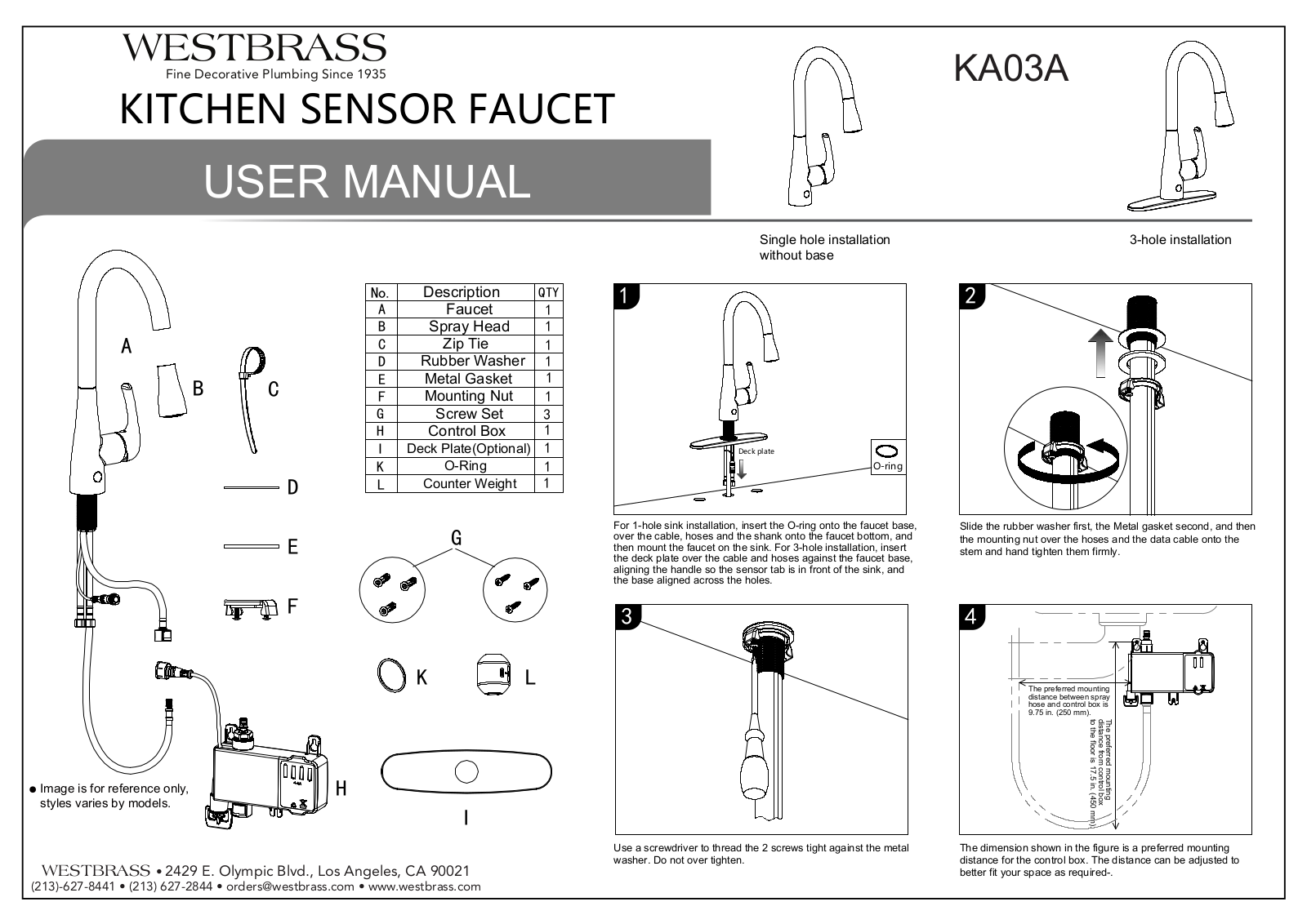 Westbrass WTB10242 Installation & Assembly - ManualMachine.com
