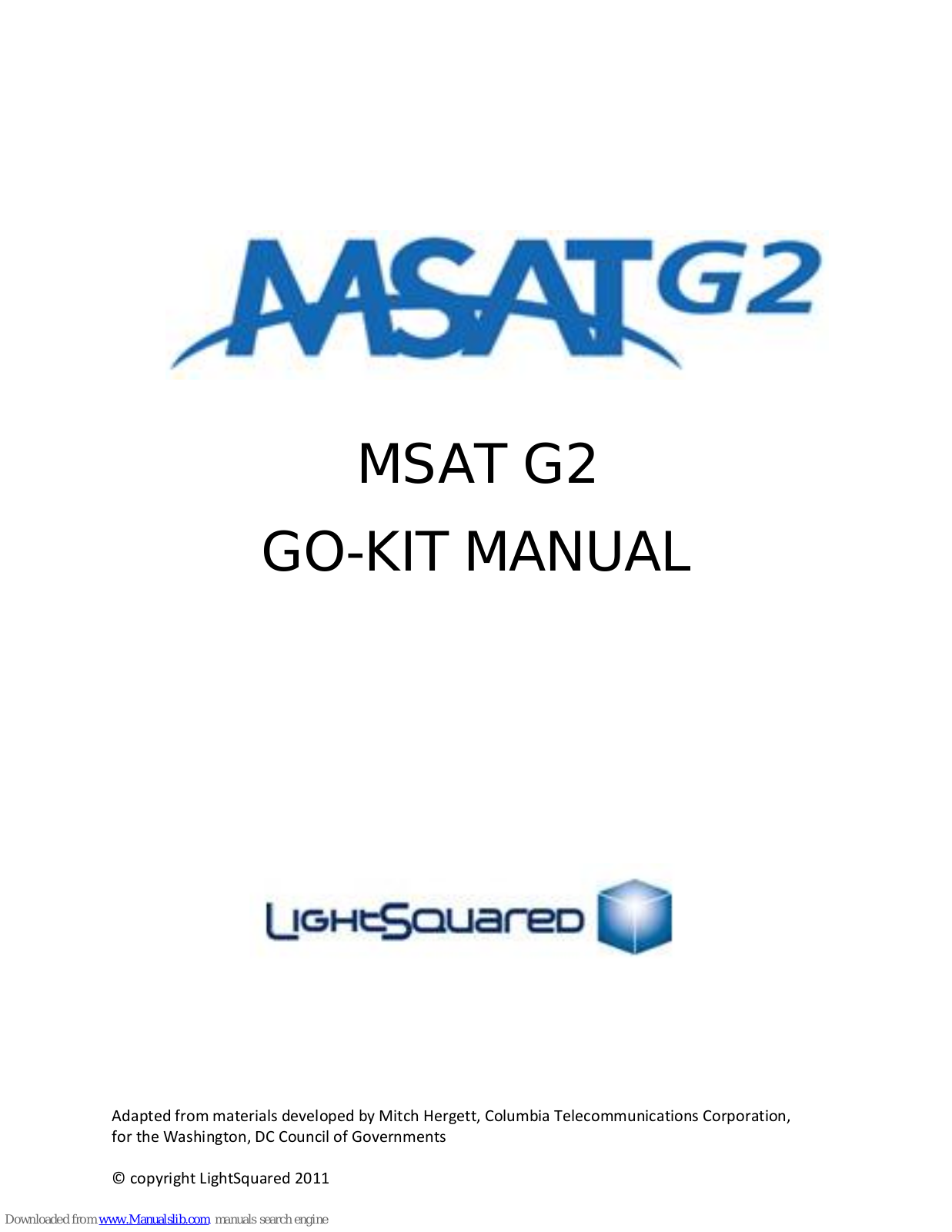 LightSquared MSAT G2 Go-kit User Manual