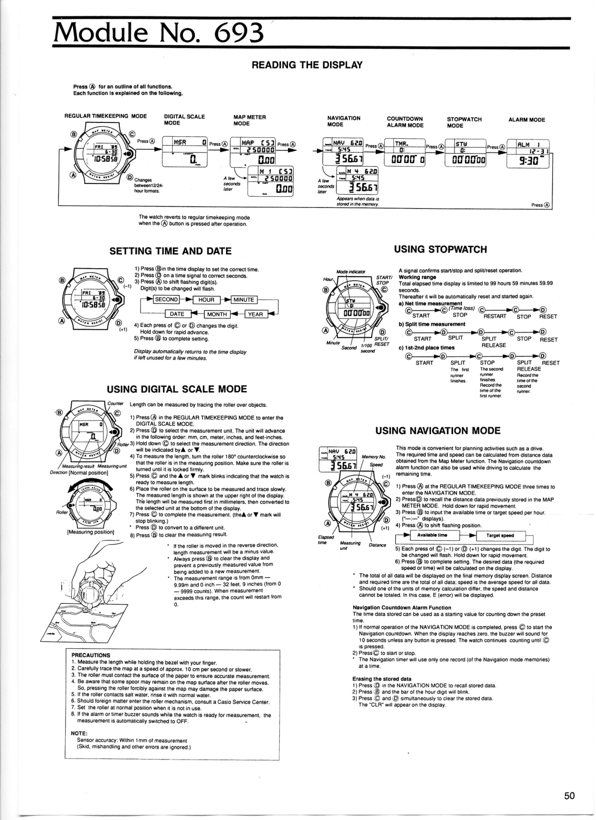 Casio QW-693 Manual