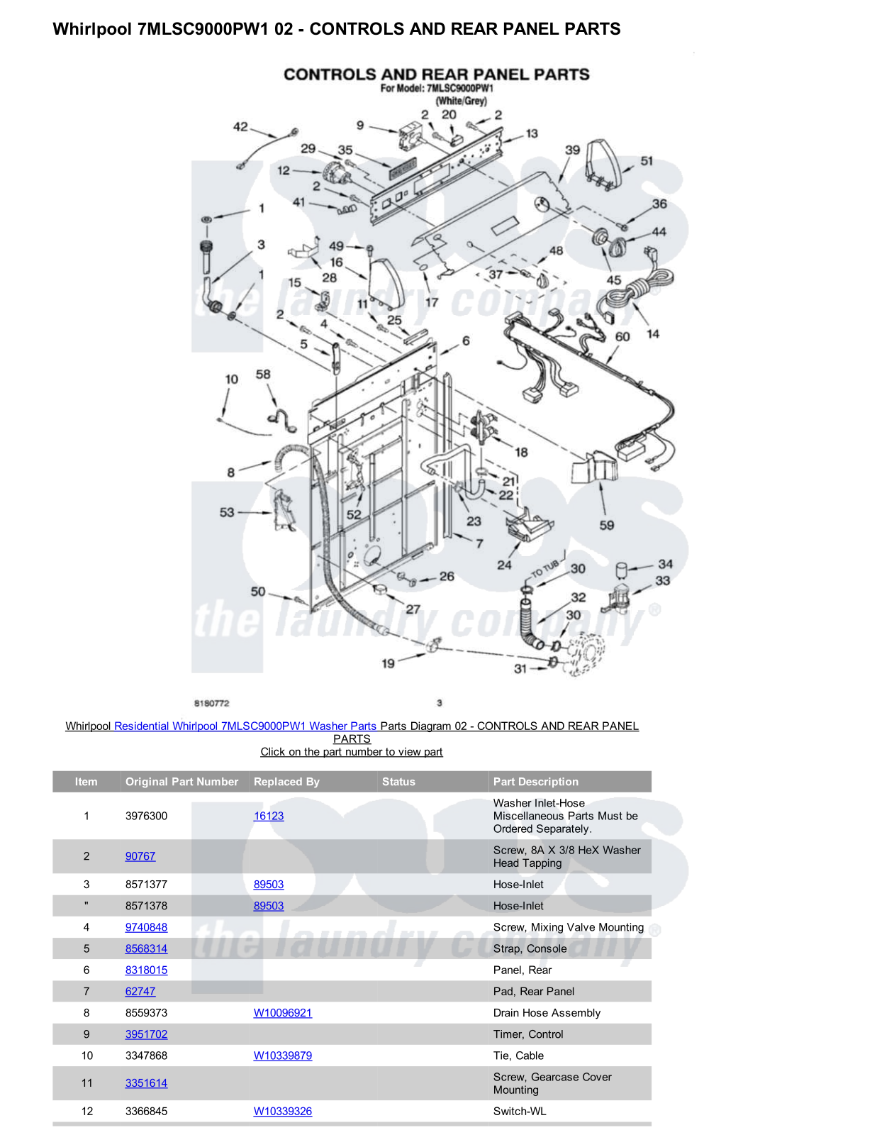 Whirlpool 7MLSC9000PW1 Parts Diagram