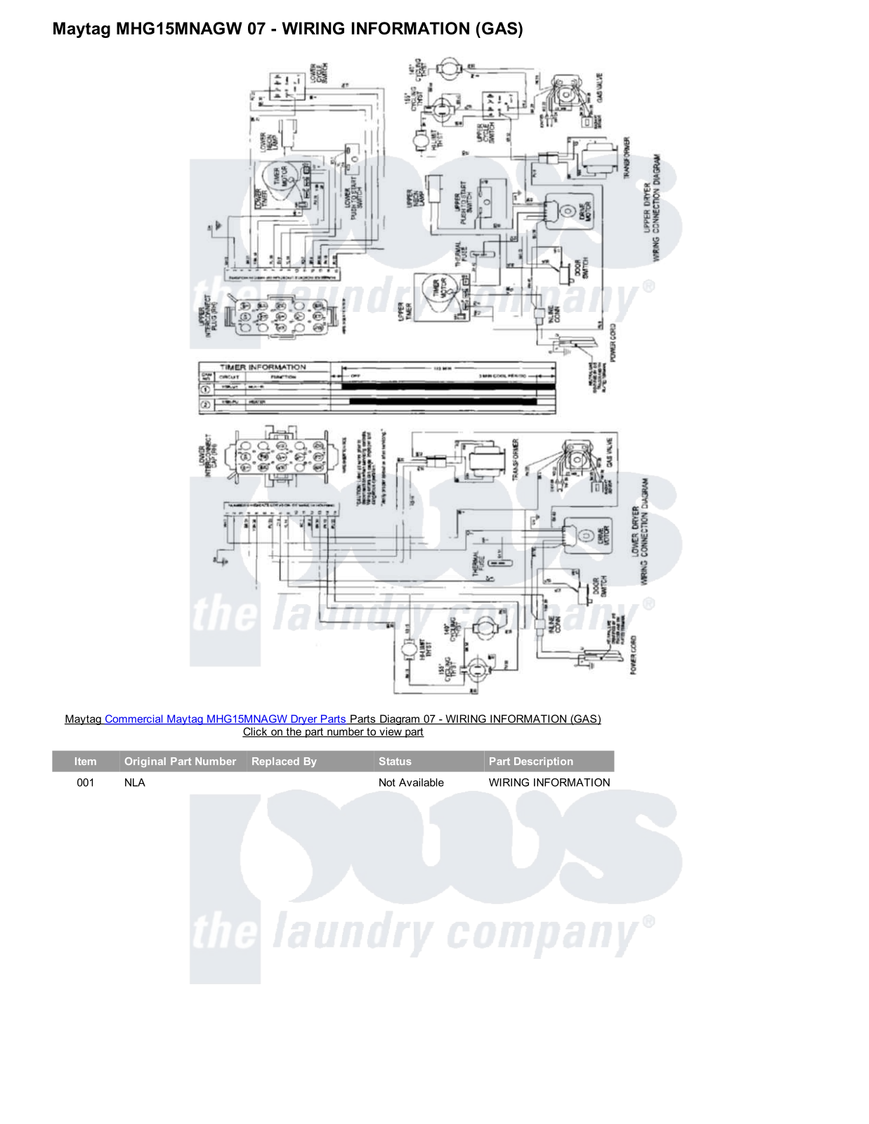 Maytag MHG15MNAGW Parts Diagram