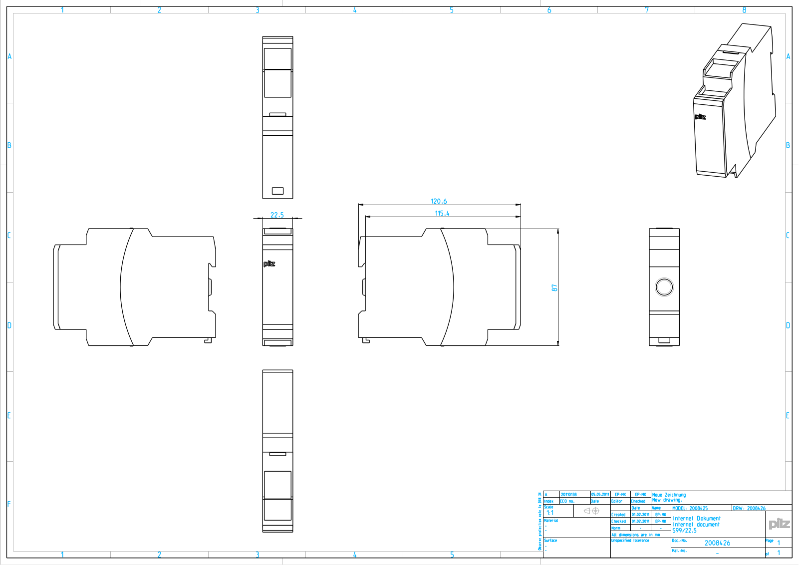 Pilz 2008425 CAD Drawings