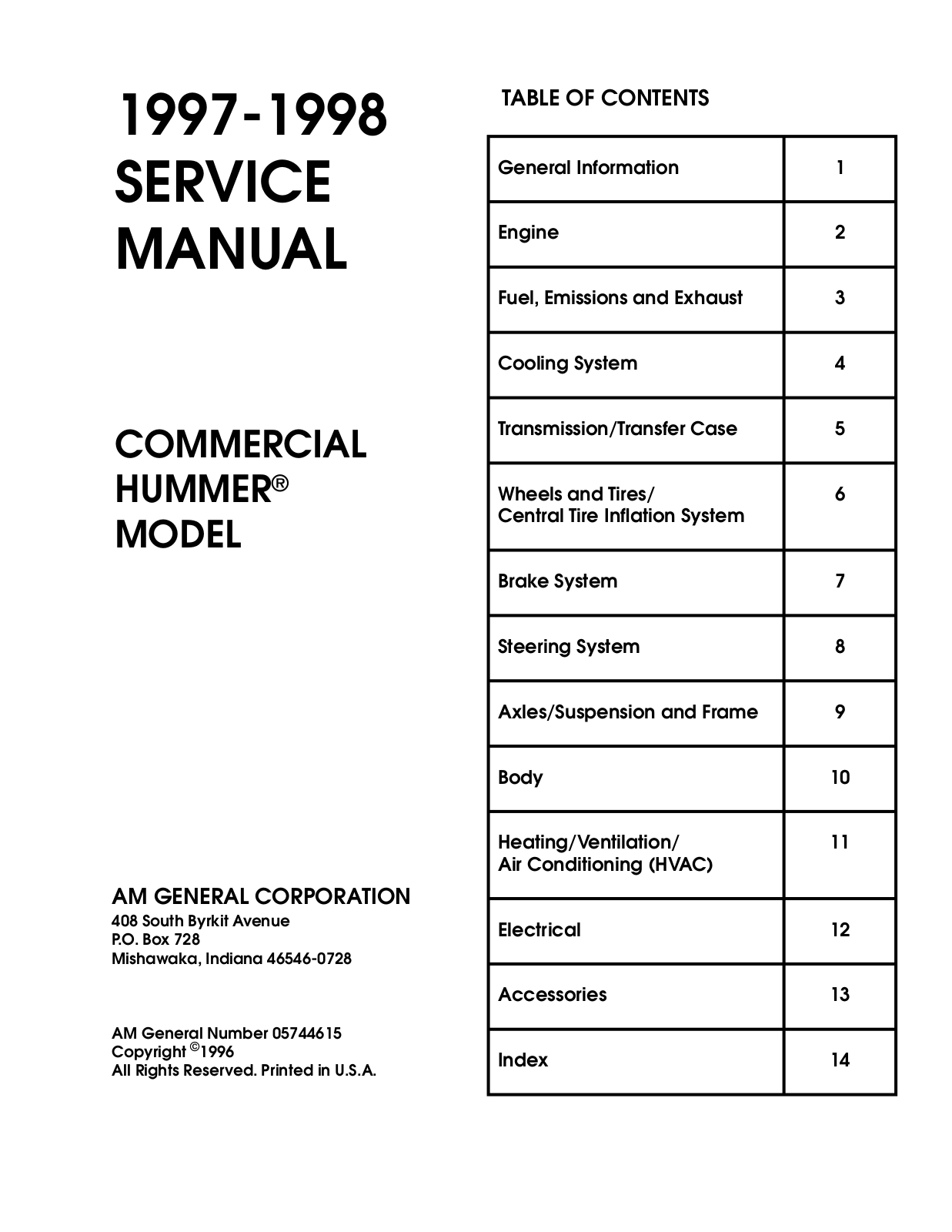 Hummer HX 1997 User Manual