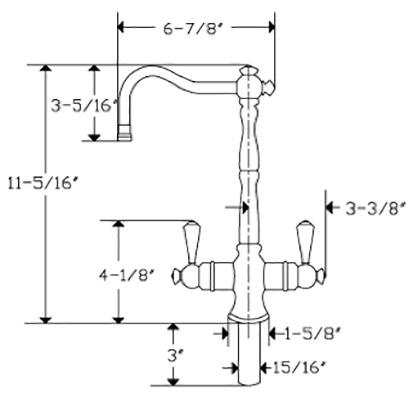 APEC FAUCET-HC-RIA-NP Dimensions Guide