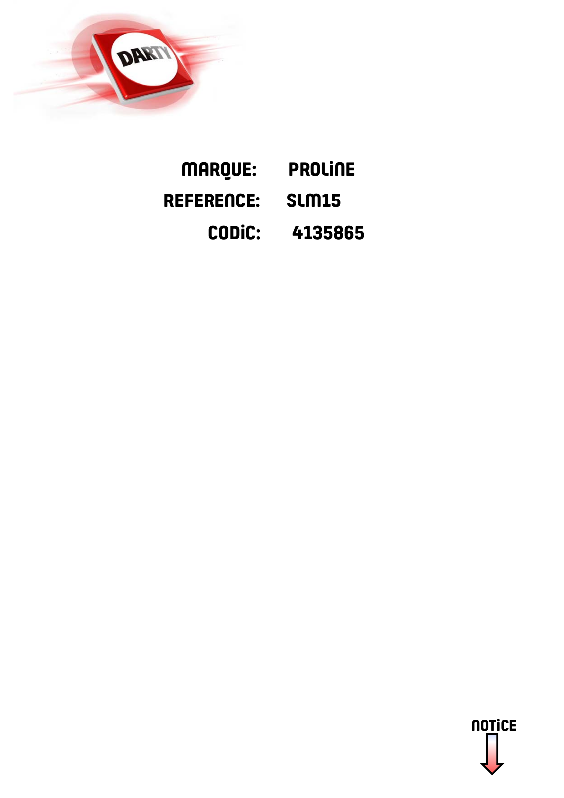 PROLINE SLM15 User Manual