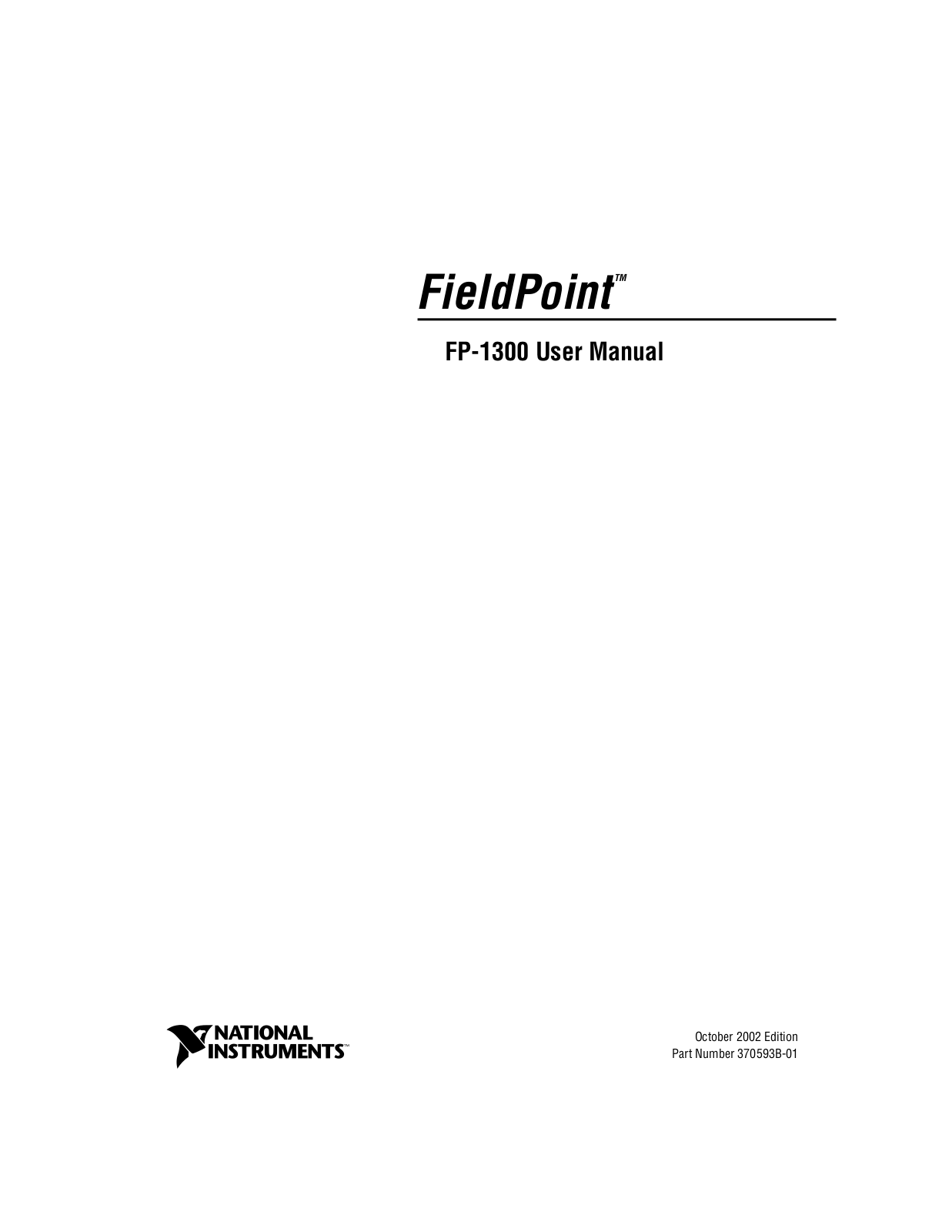 National Instruments FieldPoint FP-1300 User Manual