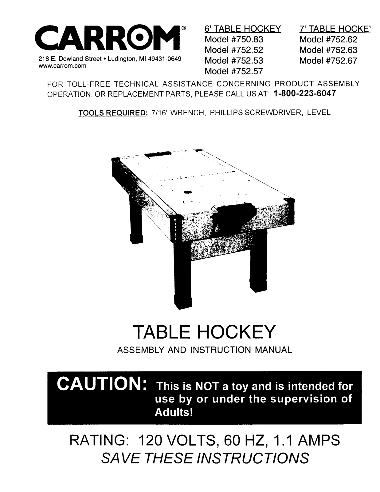 Carrom TABLE HOCKEY User Manual