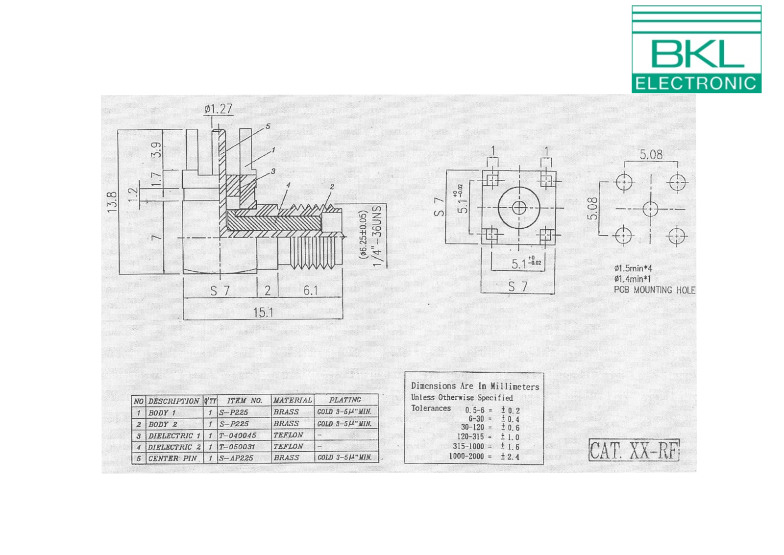 BKL SMA REV BUE-90 Datasheet - ManualMachine.com