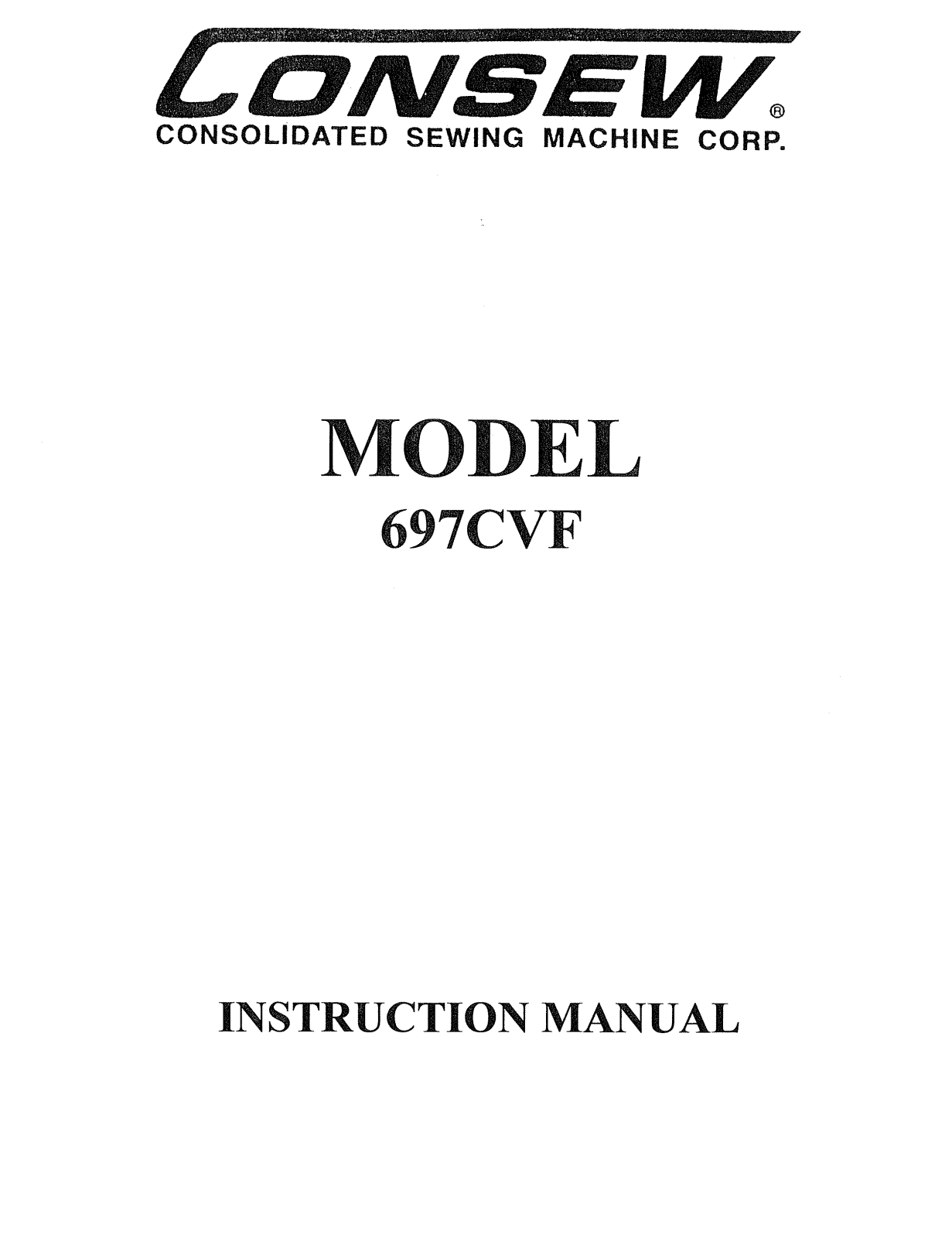 CONSEW 697CVF Instruction Manual