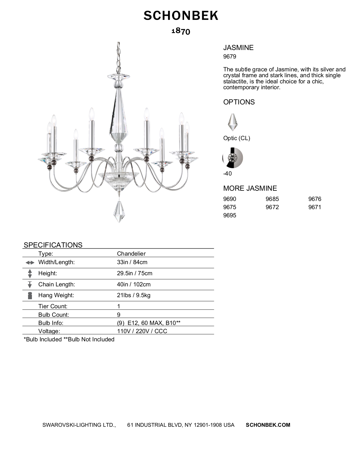 Schonbek SOC1582 Specifications - ManualMachine.com
