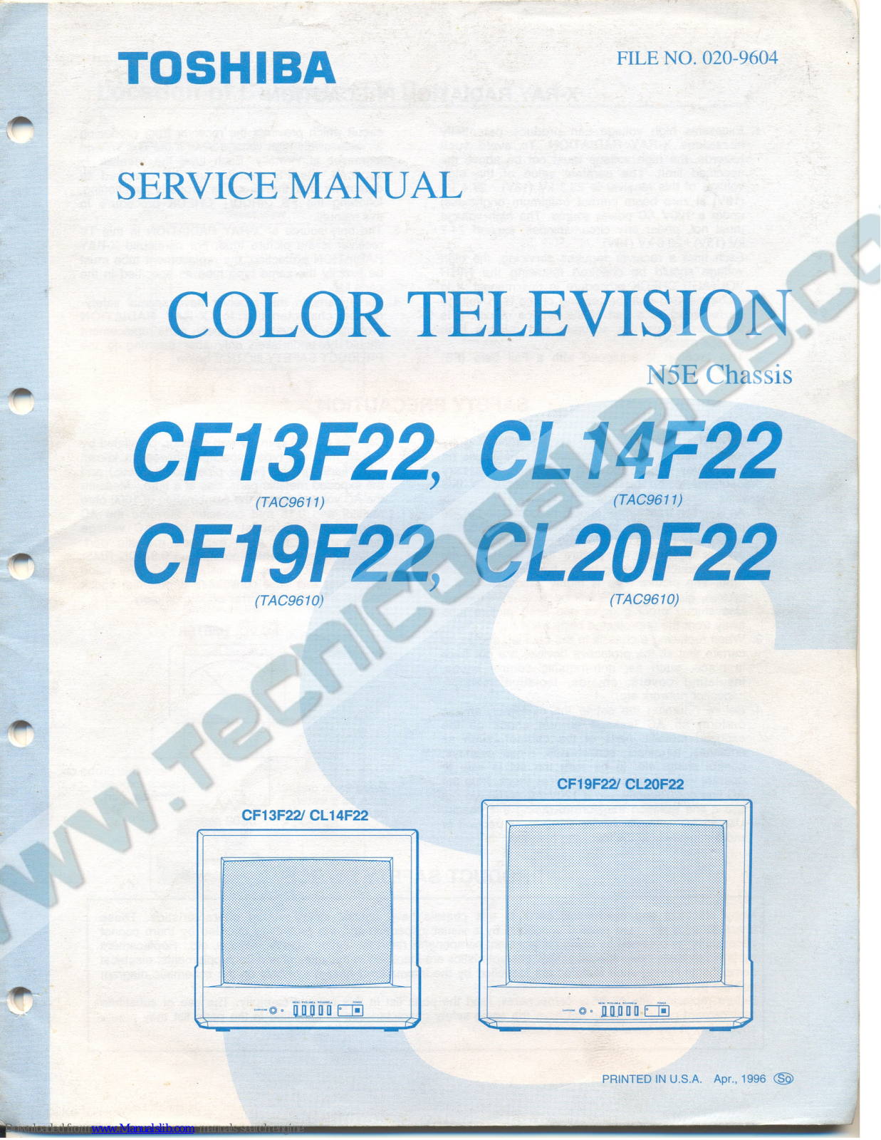 Toshiba CL20F22, CL14F22 Service Manual