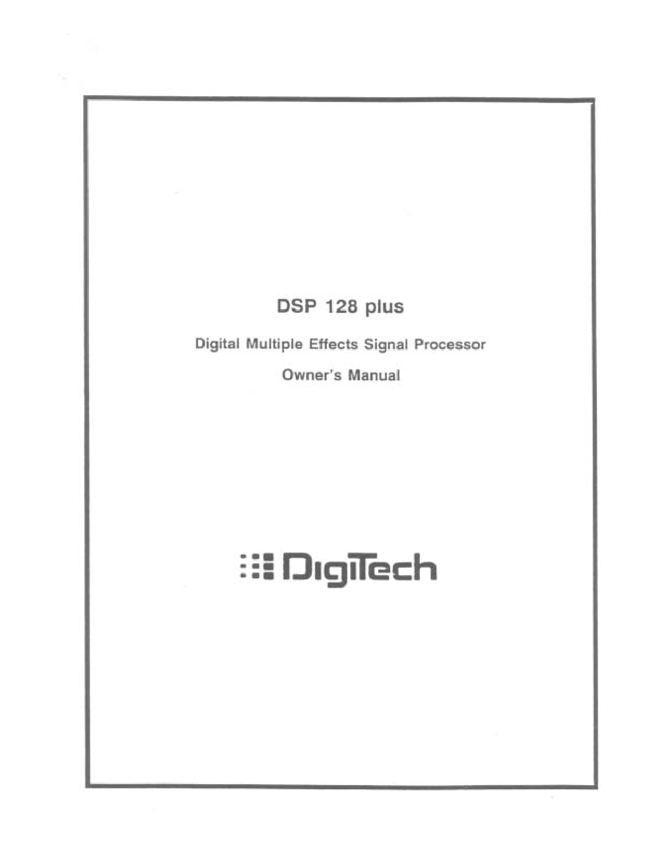 DigiTech DSP128 PLUS User Manual