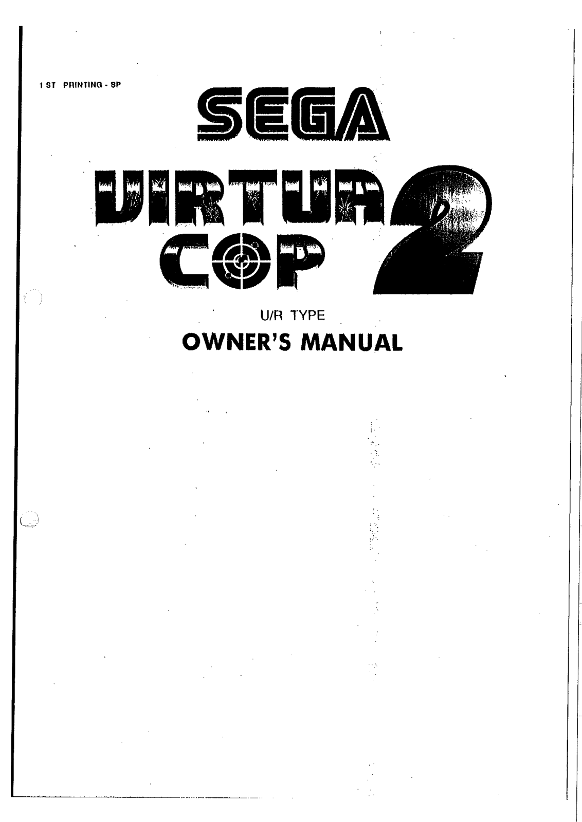 Sega VIRTUA COP 2 User Manual