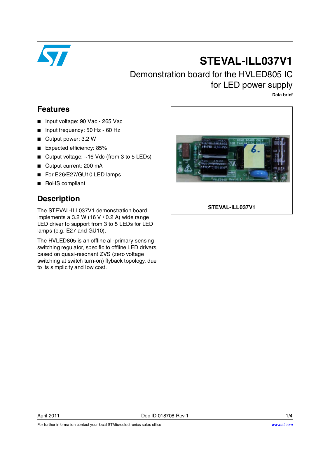 ST ILL037V1 User Manual