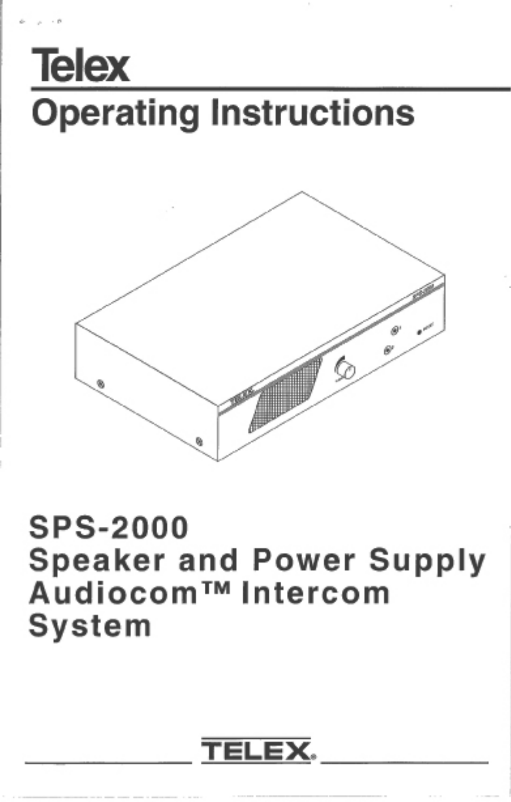 Telex audiocom SPS-2000 User Manual - ManualMachine.com