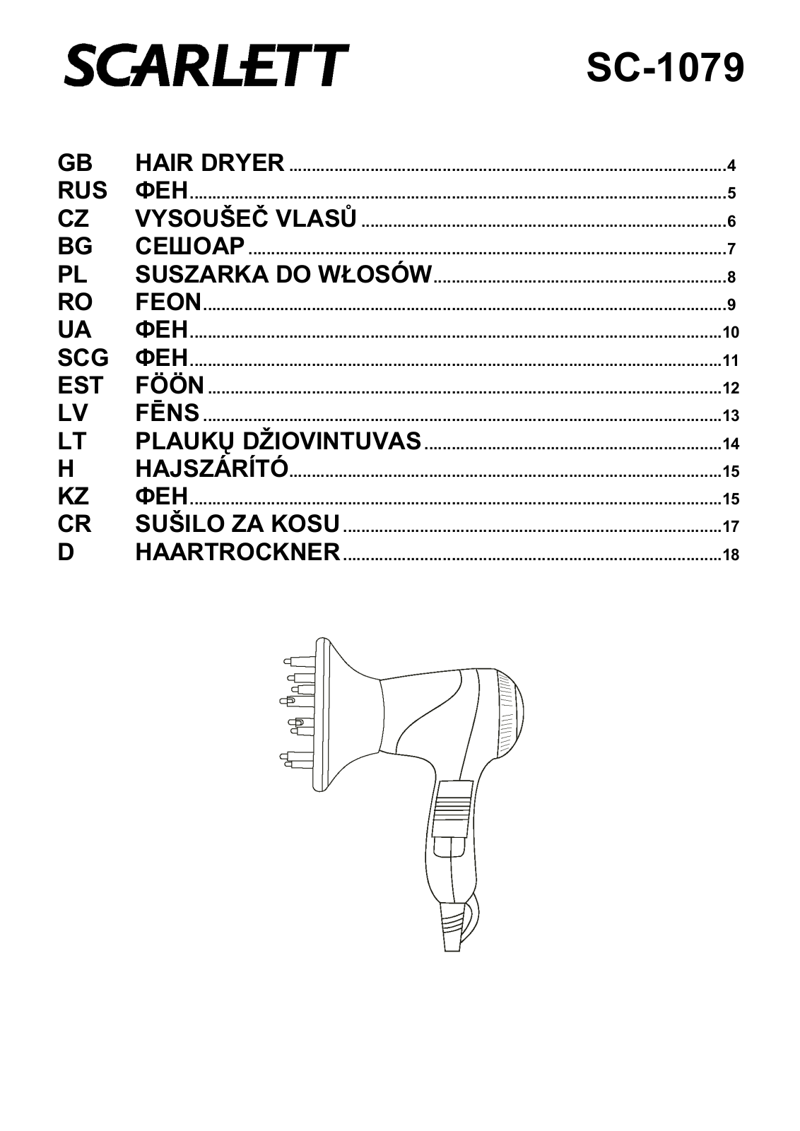 Scarlett SC-1079 User Manual