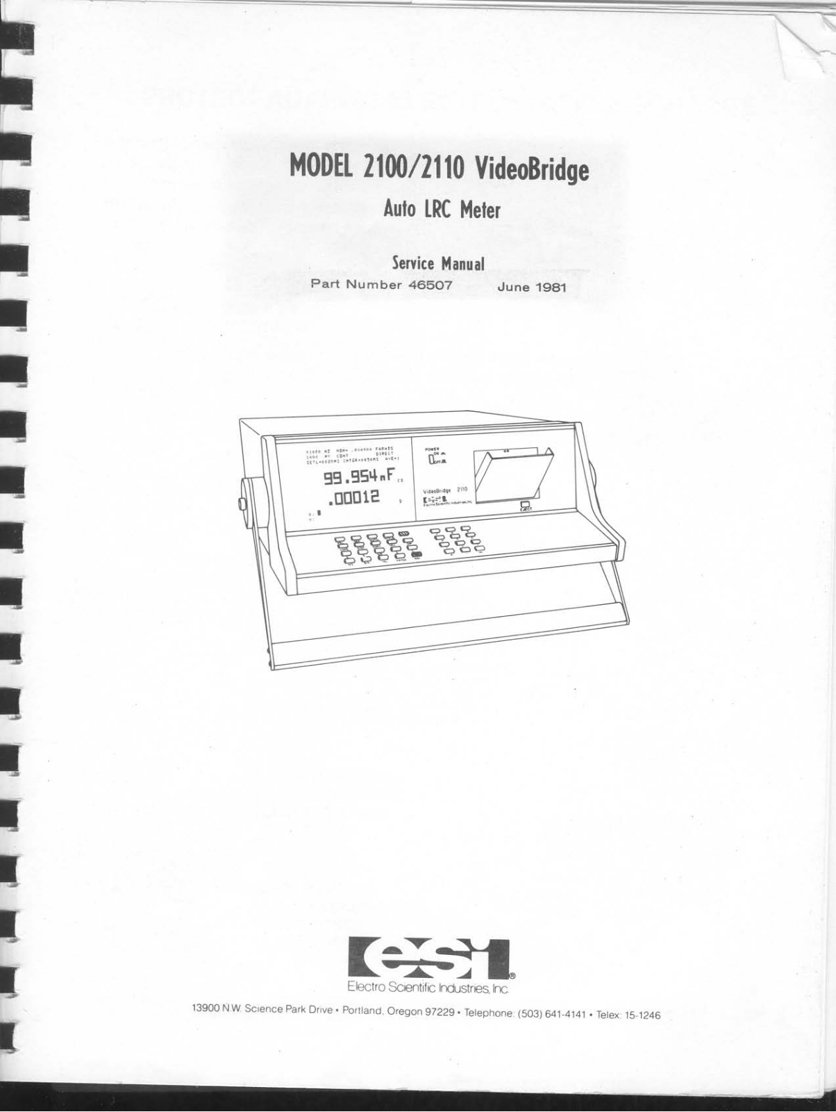 ESI 2110, 2100 Service manual