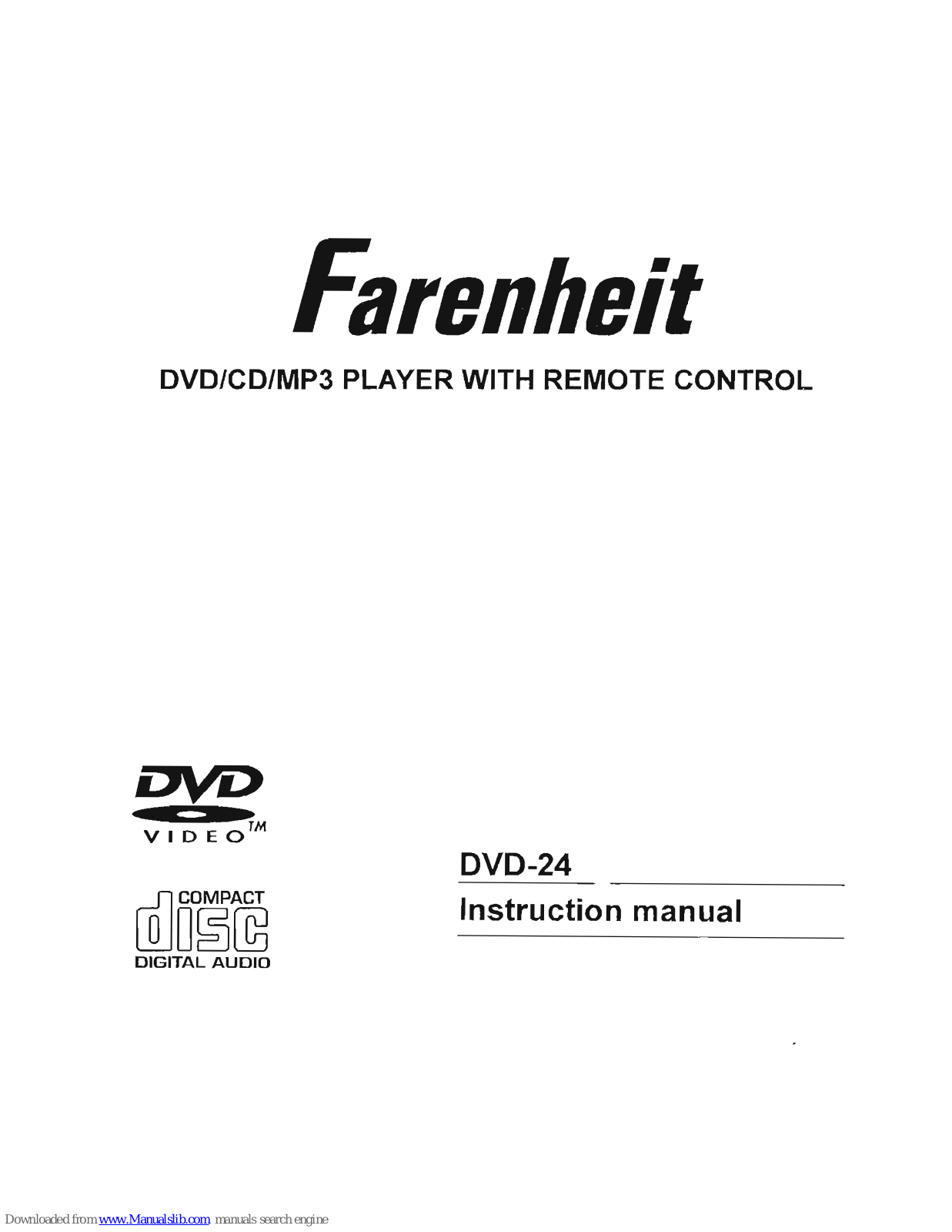 Farenheit DVD-24 Instruction Manual