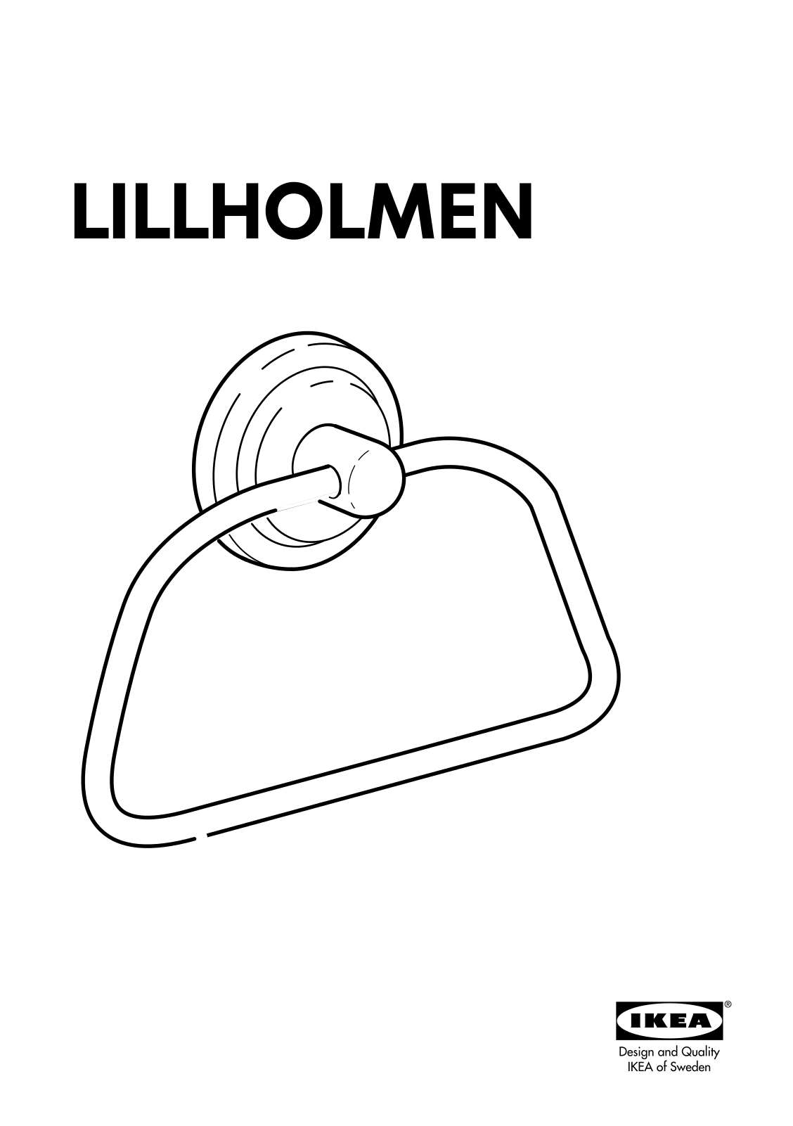 IKEA LILLHOLMEN TOWEL HOLDER Assembly Instruction