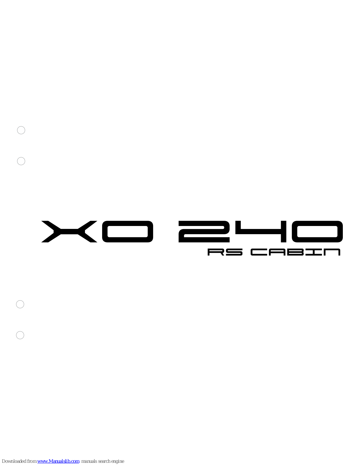 XO BOATS 240 RS Cabin User Manual