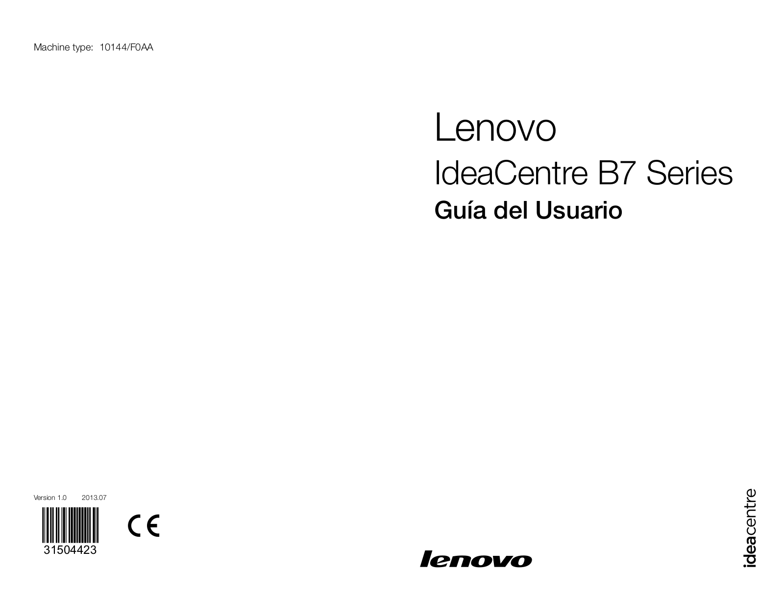 Lenovo IdeaCentre B7 Series User Guide