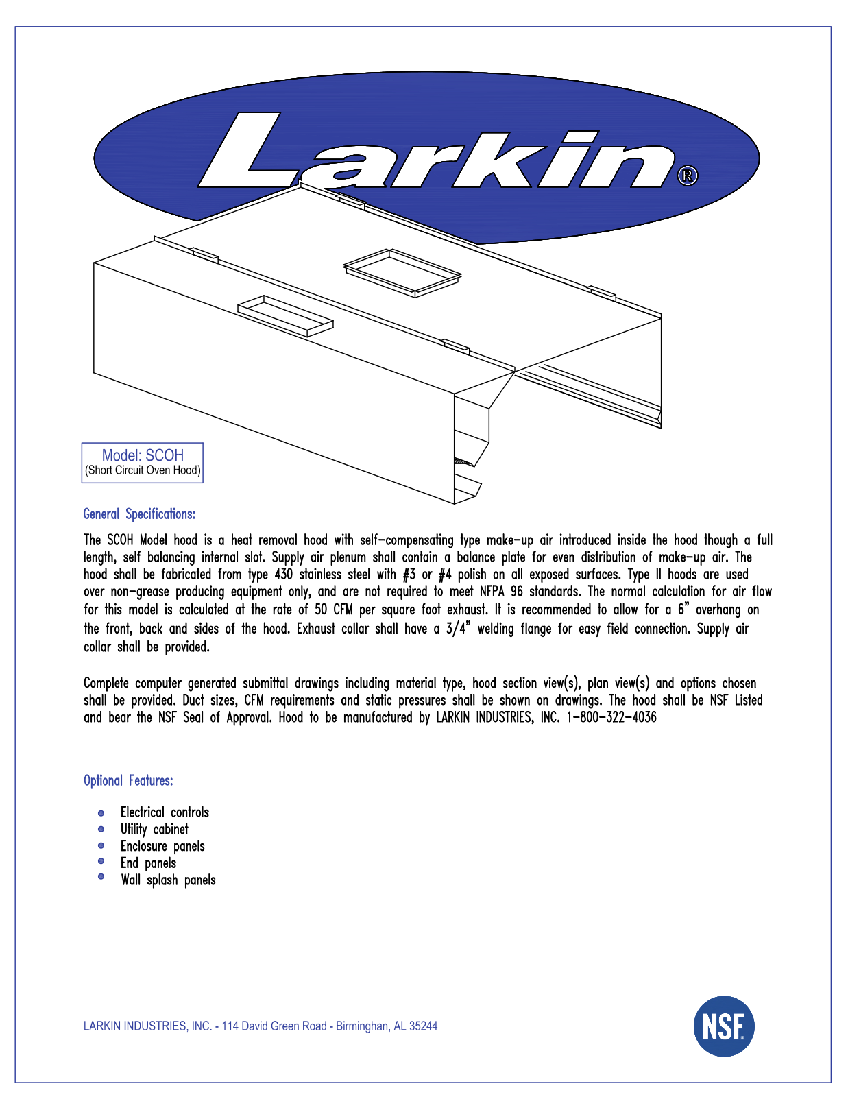 Larkin SCOH User Manual