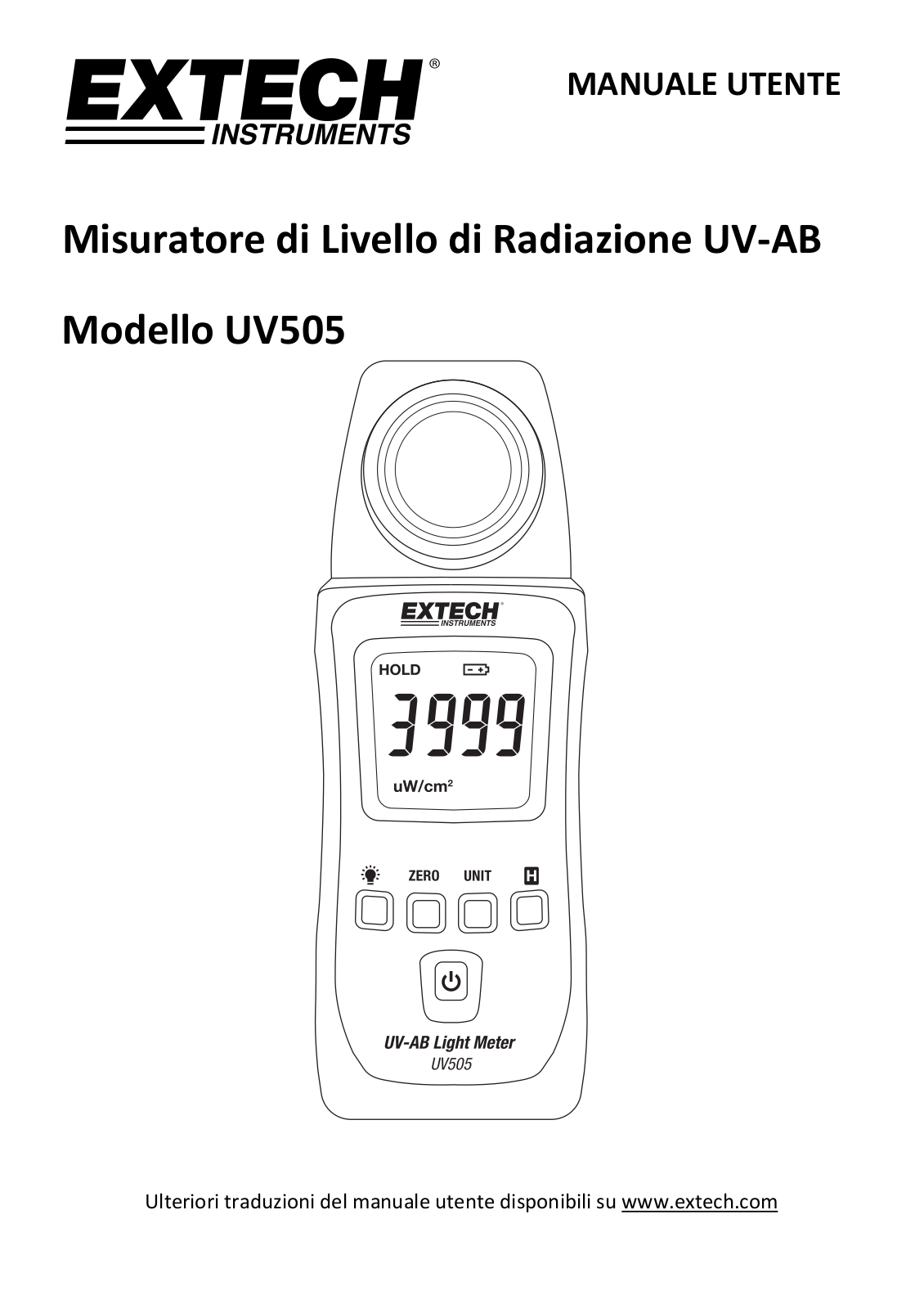 Extech UV505 User guide