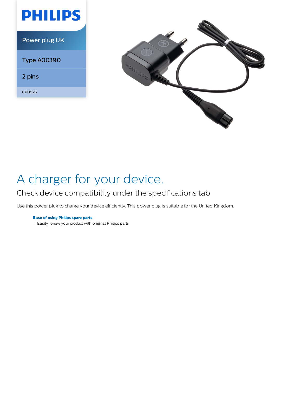 Philips CP0926/01 leaflet - ManualMachine.com