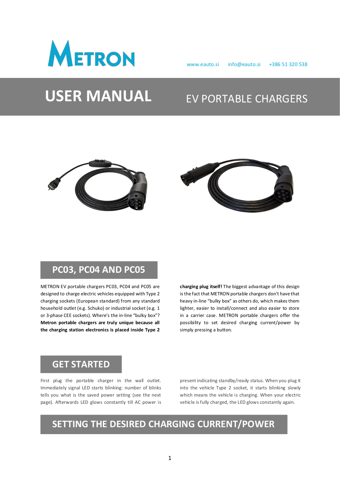 Eauto PC03, PC04, PC05, METRON User Manual