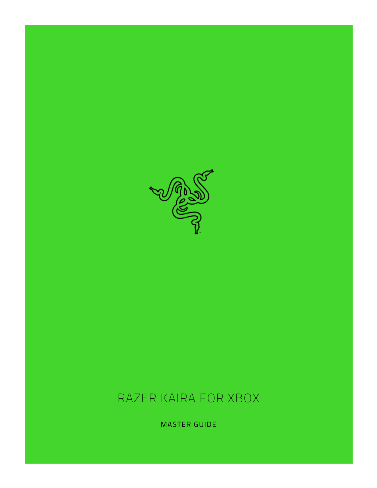 Razer Kaira for xbox Owner's Manual