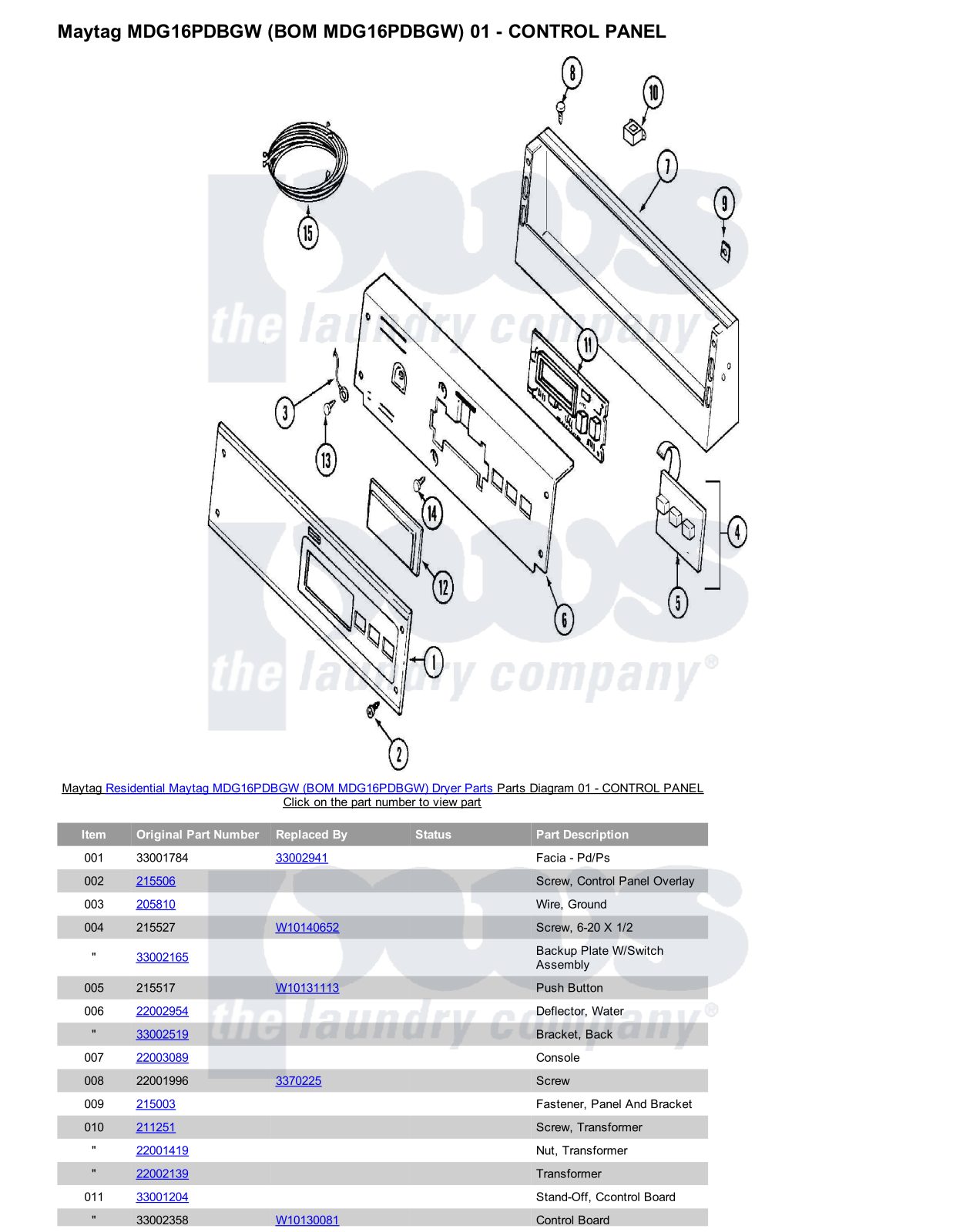 Maytag MDG16PDBGW Parts Diagram