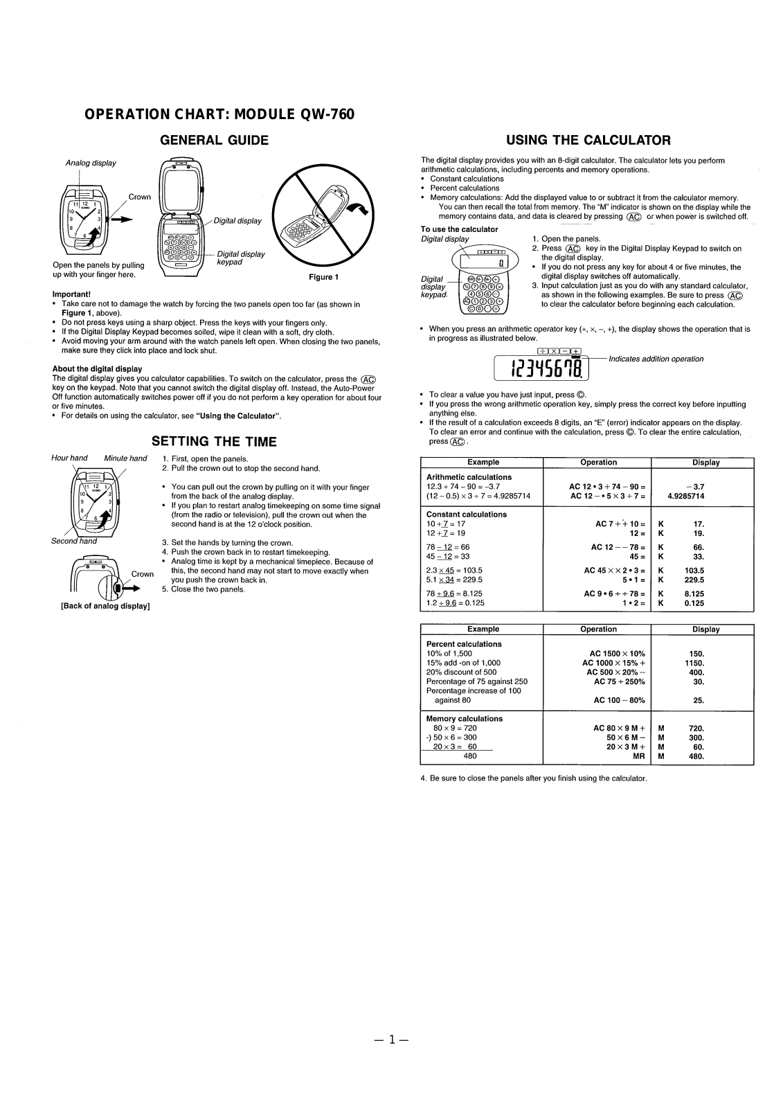 Casio 760 Owner's Manual