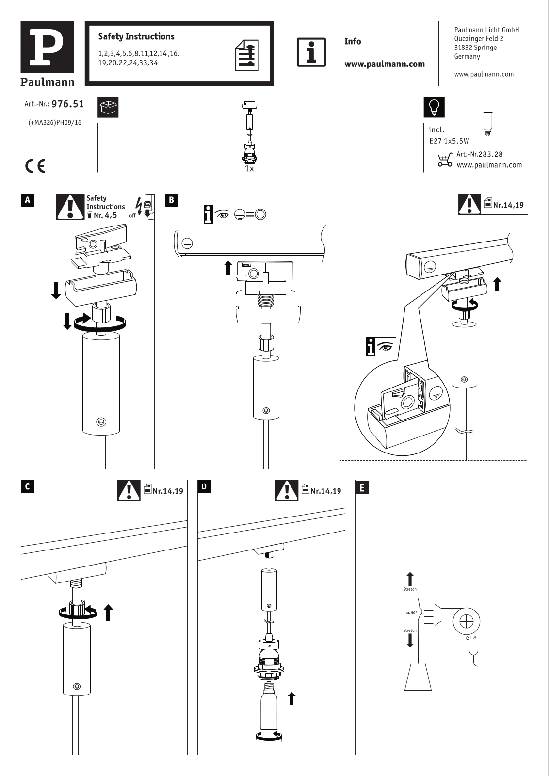 Paulmann 976.51 operation manual - ManualMachine.com