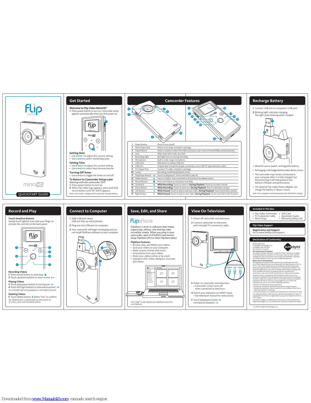 Flip MinoHD 1st Generation 4GB Quick Start Manual