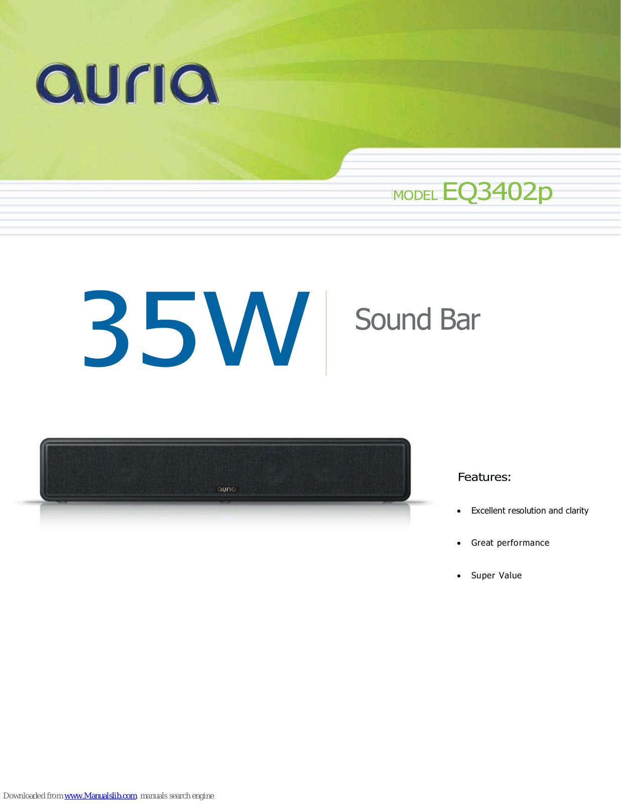 Auria EQ3402p Specifications