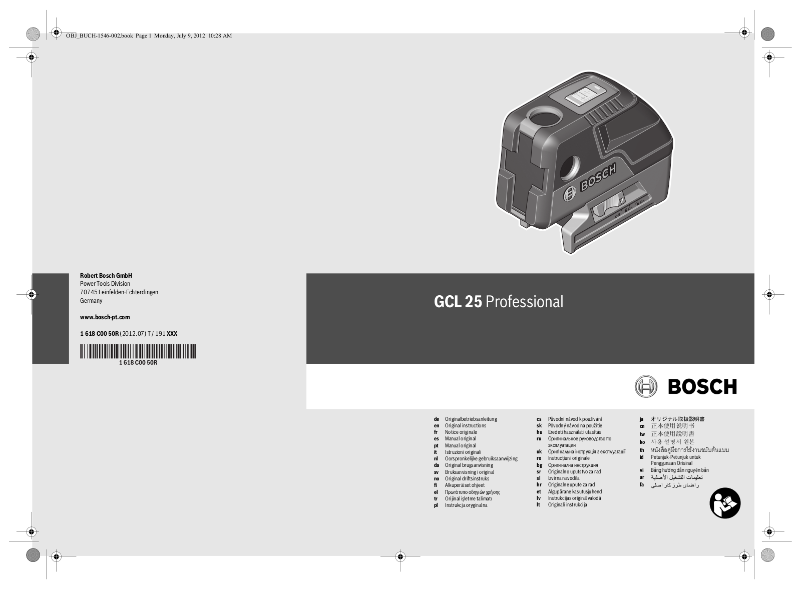 Bosch GCL 25 Professional User guide