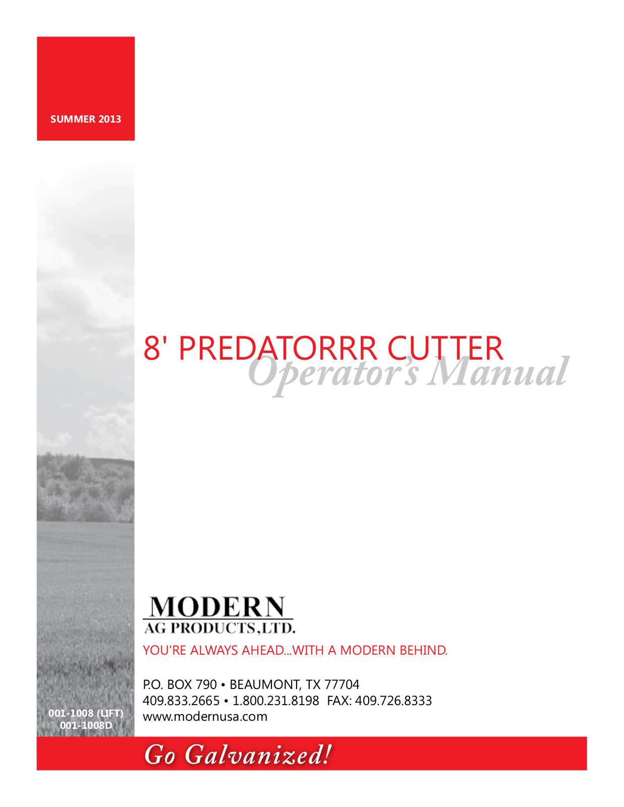 Modern AG 8 Predator User Manual