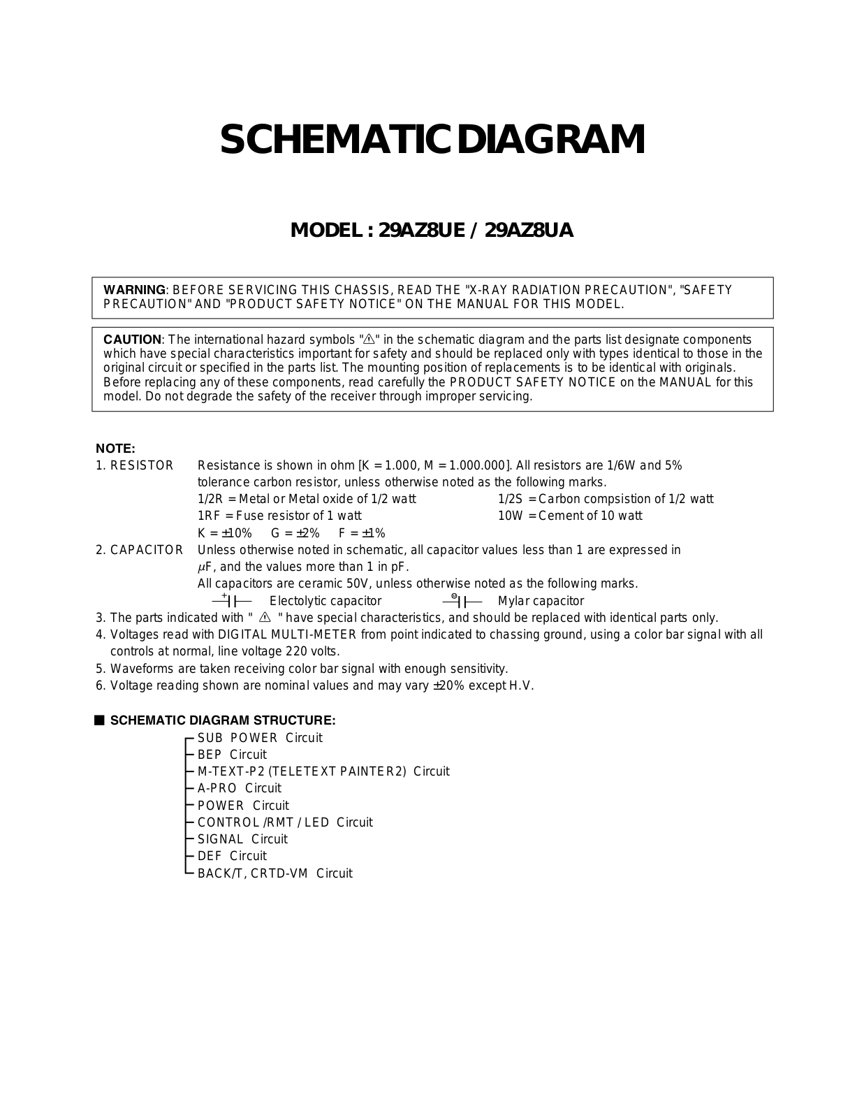 Toshiba 29AZ9UA Schematic