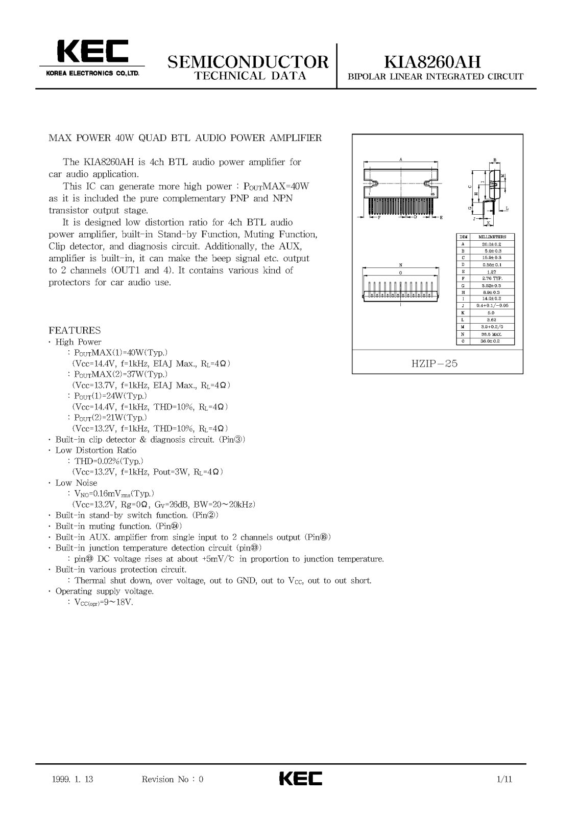 KEC KIA8260H Datasheet