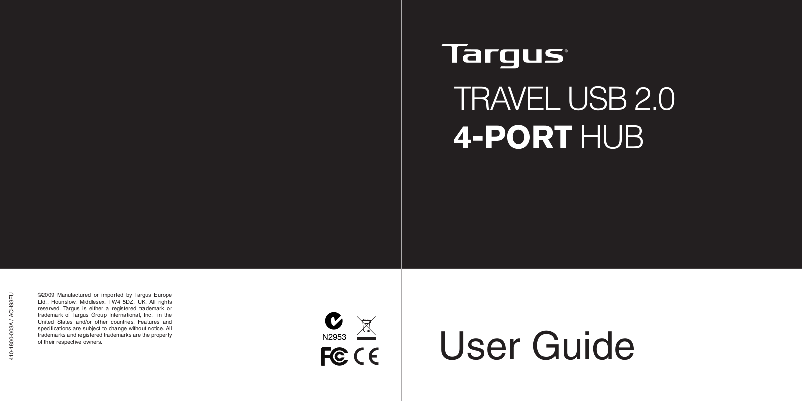 TARGUS ACH93EU User Manual