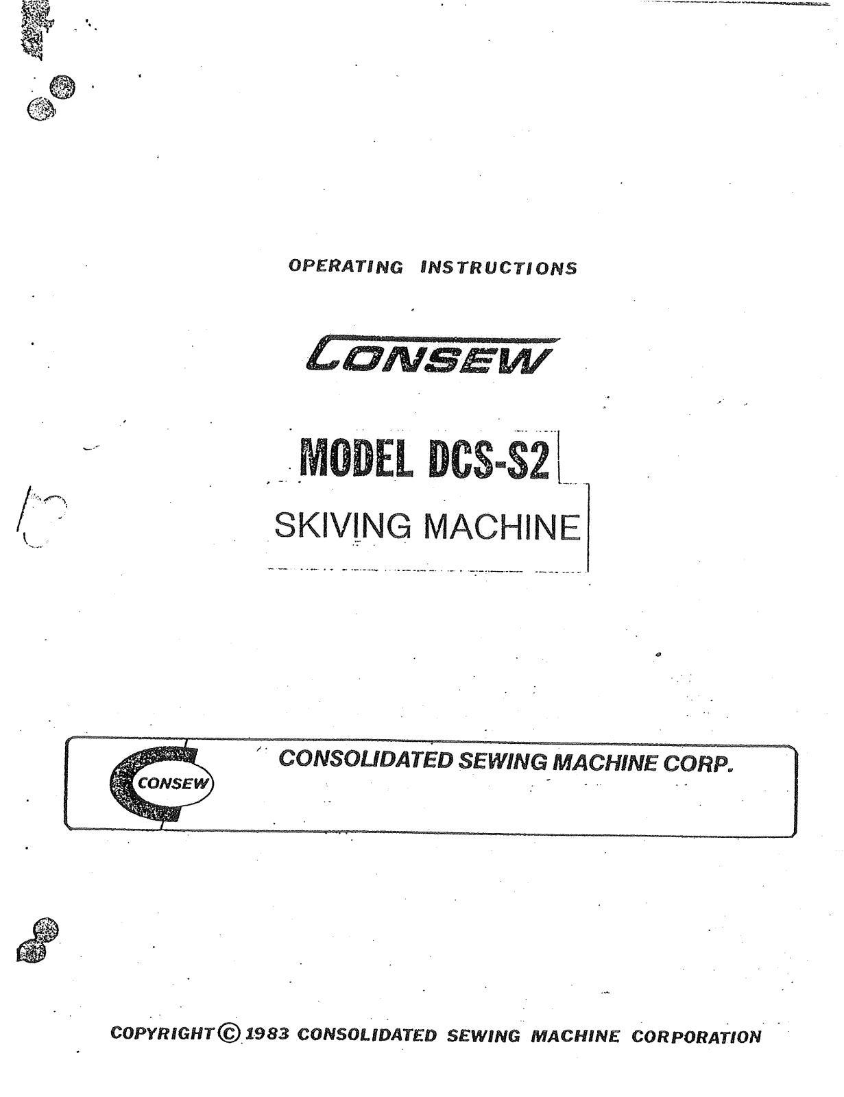 Consew DCS-S2 Instruction Manual