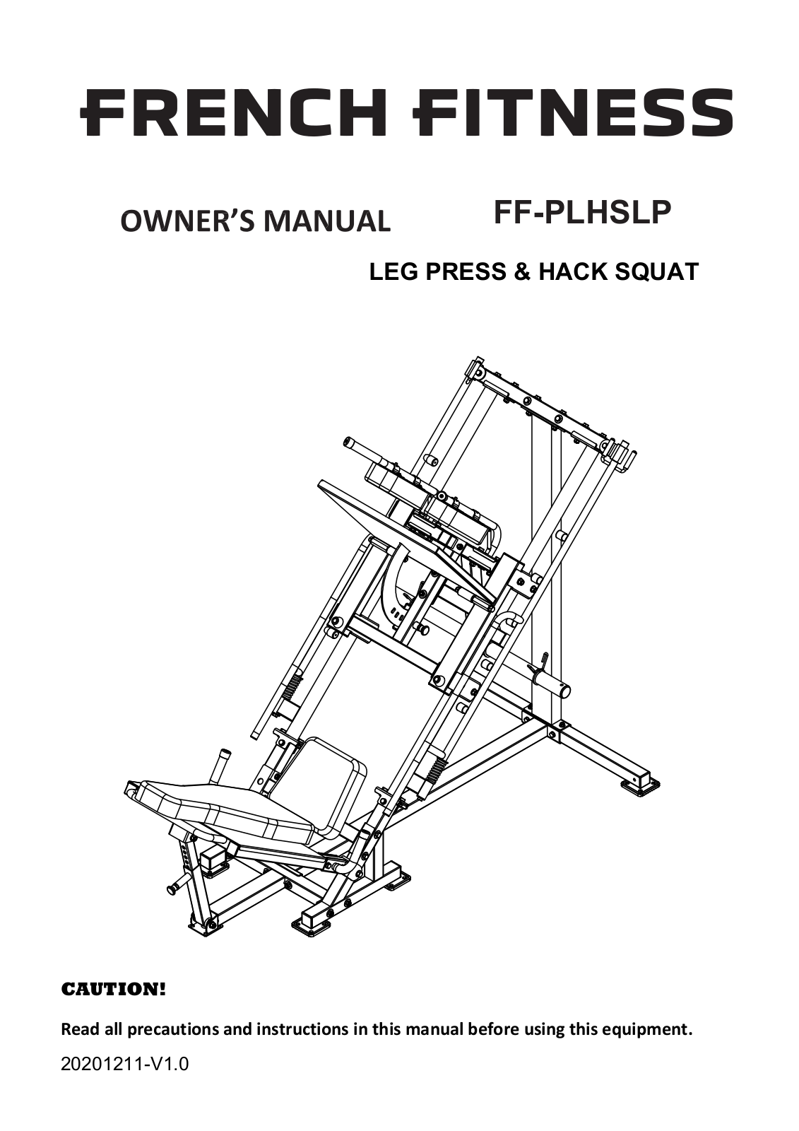 French Fitness FF-PLHSLP Owner's Manual