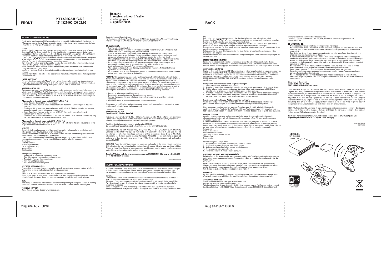 Mad Catz G0MC8246G4205C, G0MC8246G4205R User Manual