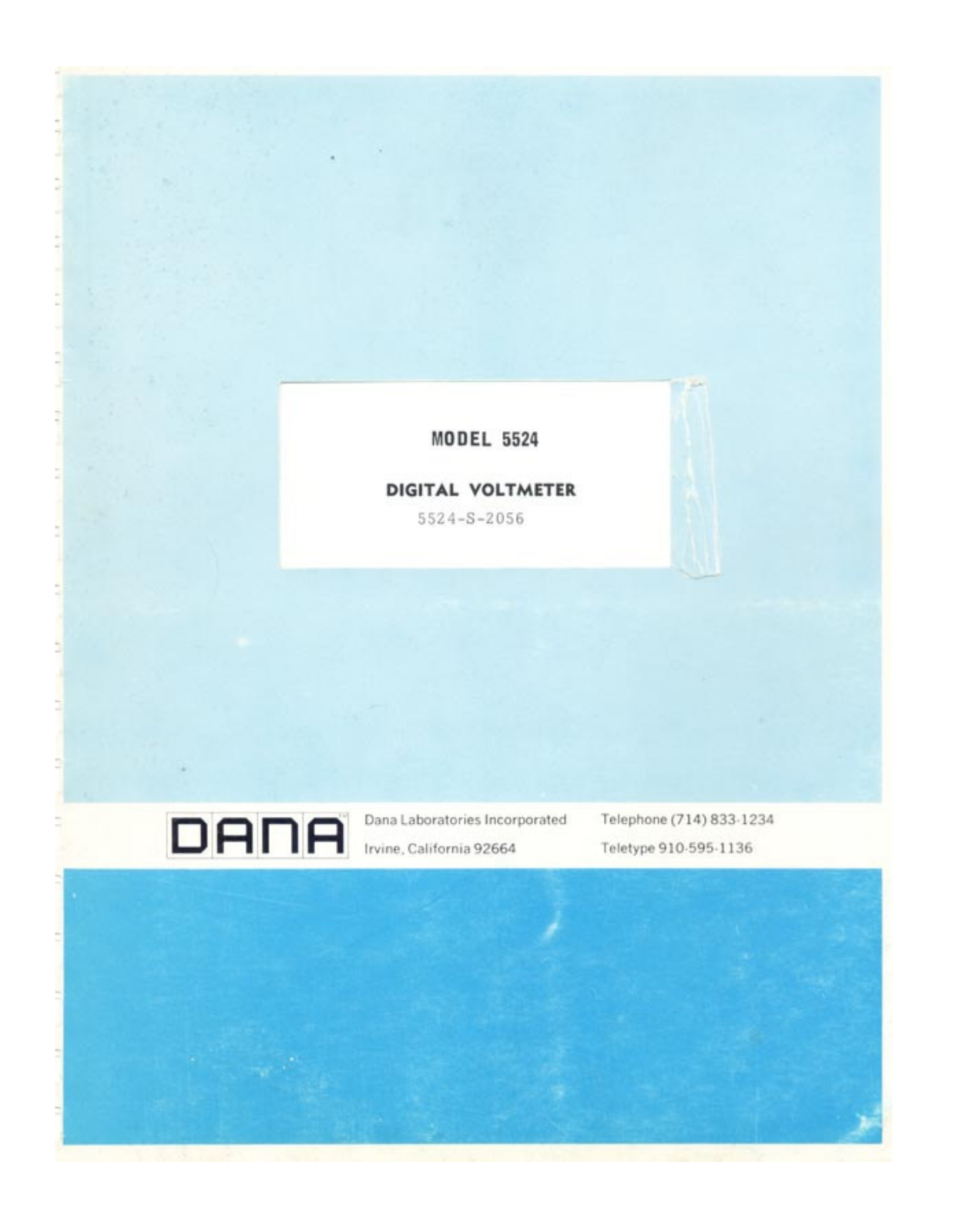 Dana Laboratories 5524 Service Manual