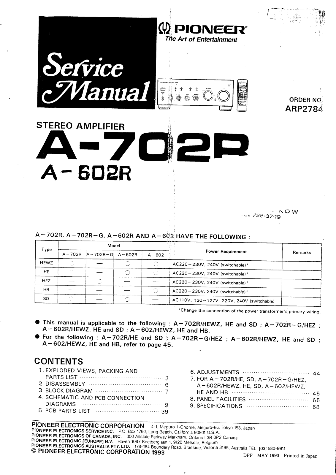 Pioneer A-702-R Service manual