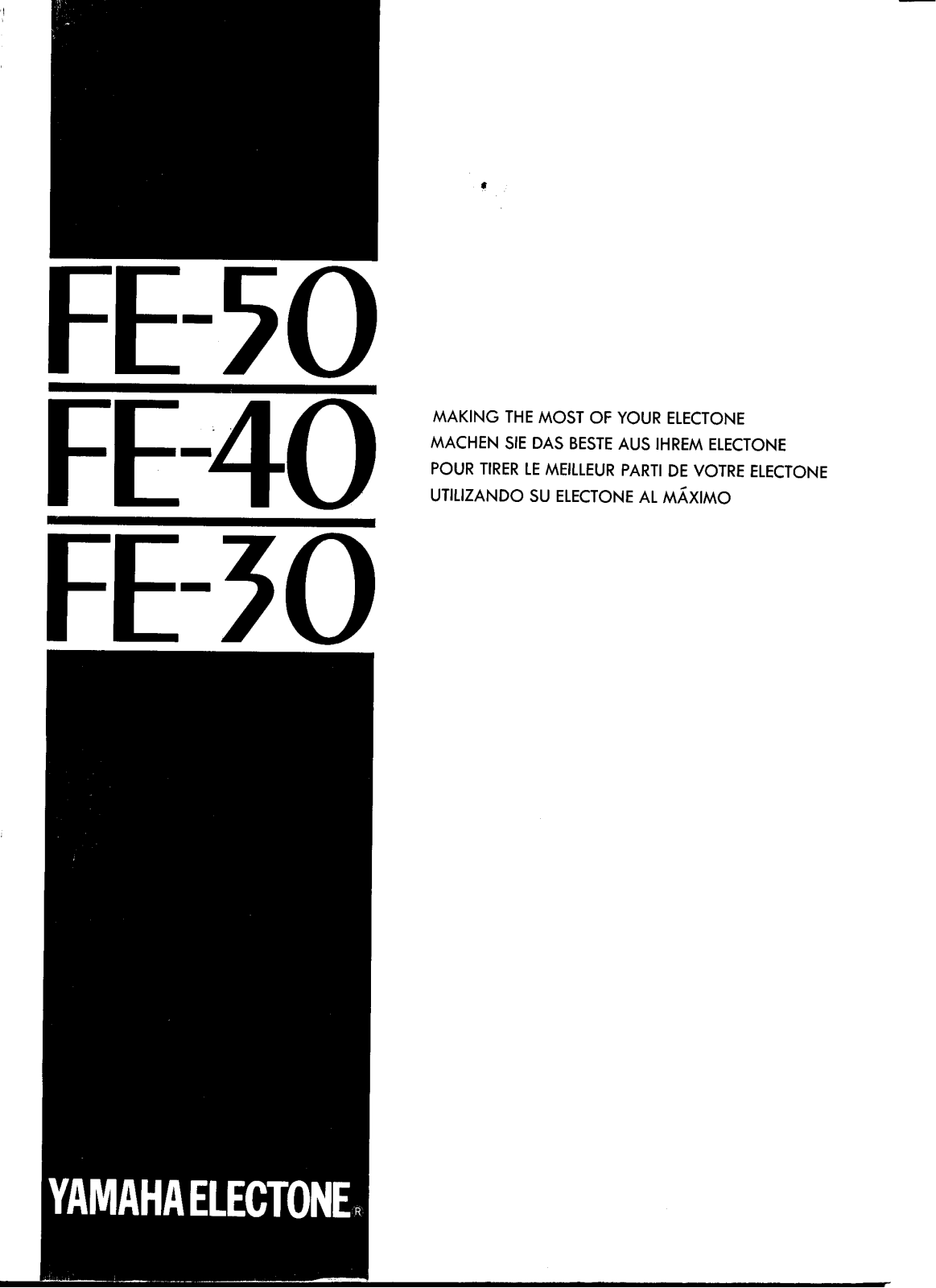 Yamaha FE-30, FE-40, FE-50 Owner's Manual