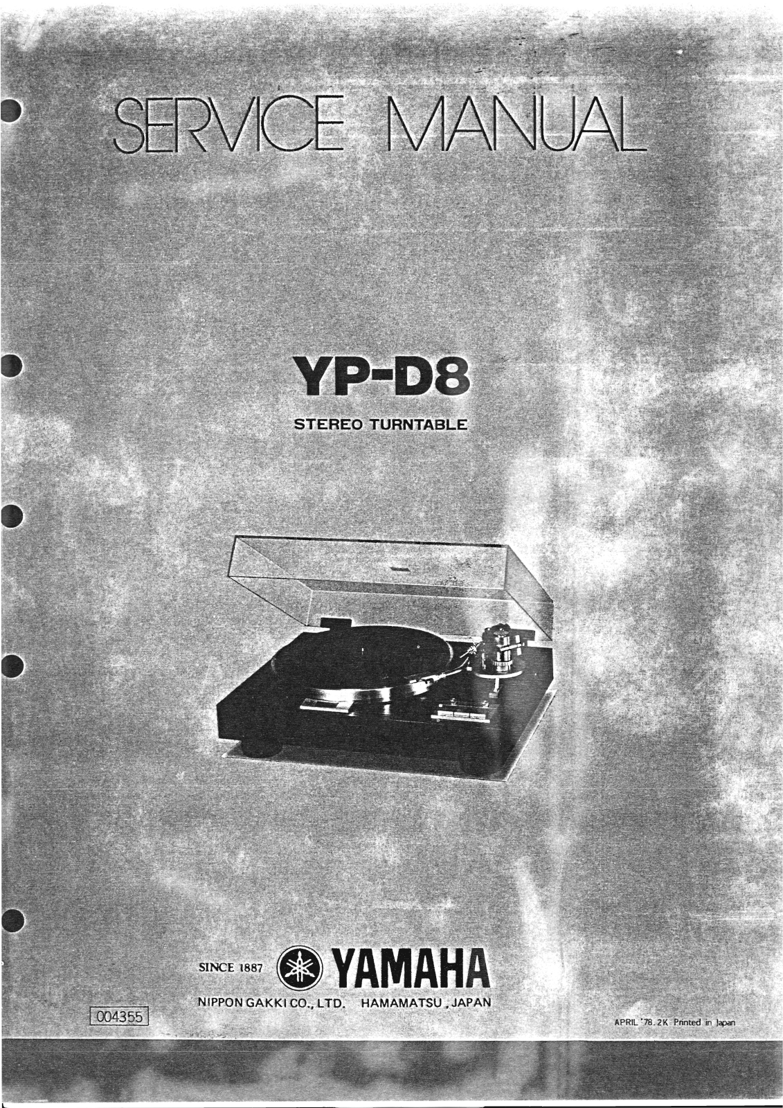 Yamaha YPD-8 Service manual